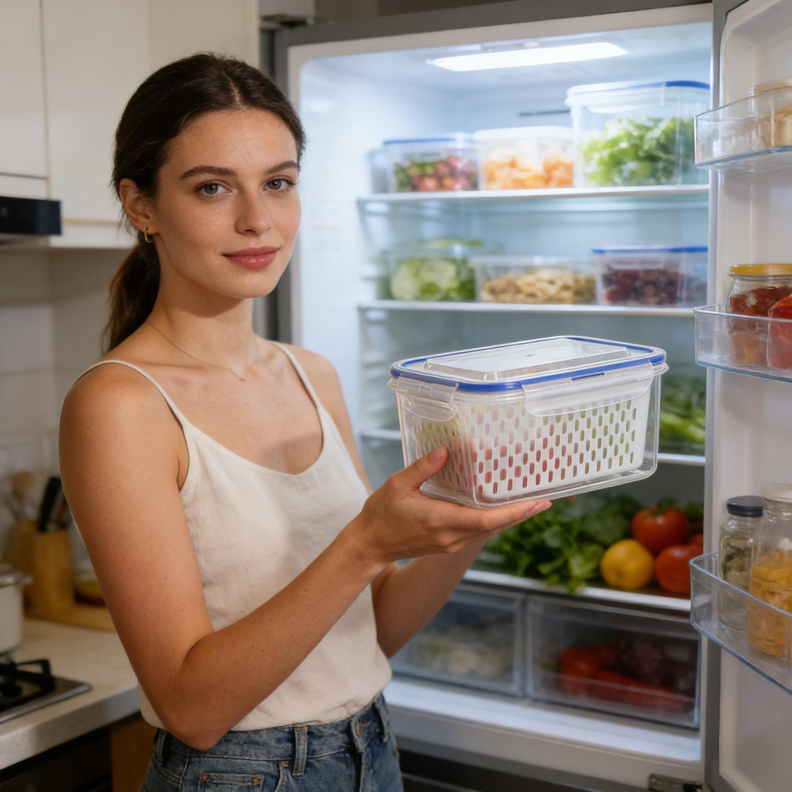 Food Storage For Refrigerator - حاوية تخزين طعام 4 في 1،