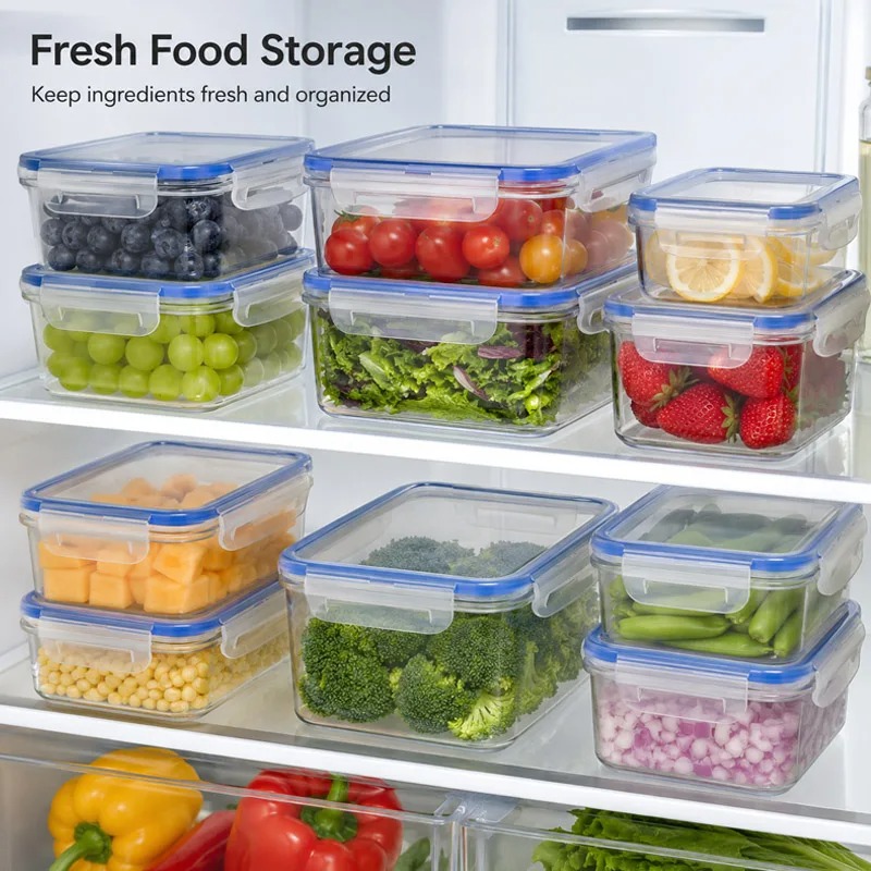 Food Storage For Refrigerator - صندوق تخزين للثلاجة بأربعة أحجام، علب