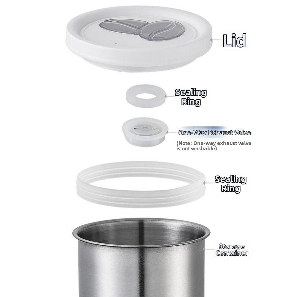 Food Storage Jars With Lids - أوعية تخزين حبوب القهوة من الفولاذ