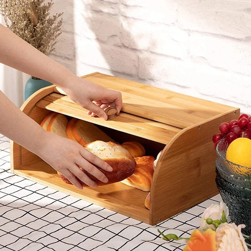 Food Storage Locker - صندوق خبز من الخيزران المقاوم للغبار
