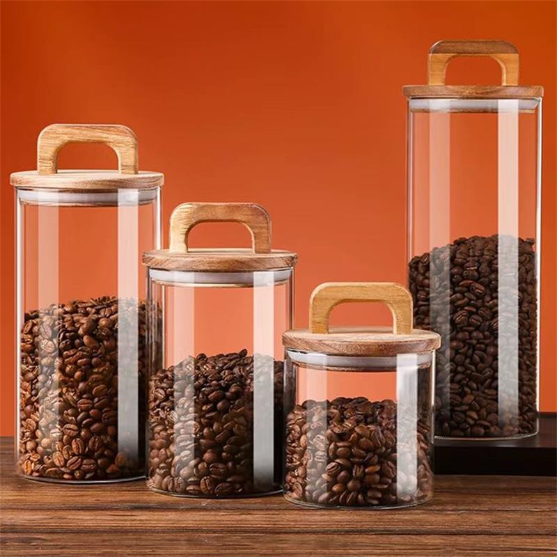 Food Storage Jars With Lids - جرة زجاجية شفافة مع غطاء من