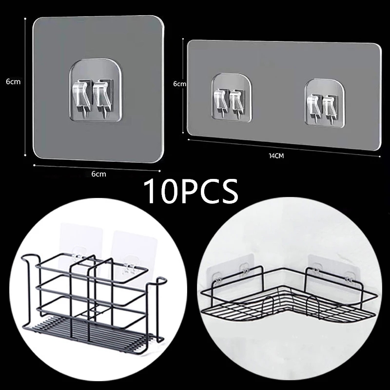 Food Storage Shelving - 10 قطعة رف معلق شفافة السنانير