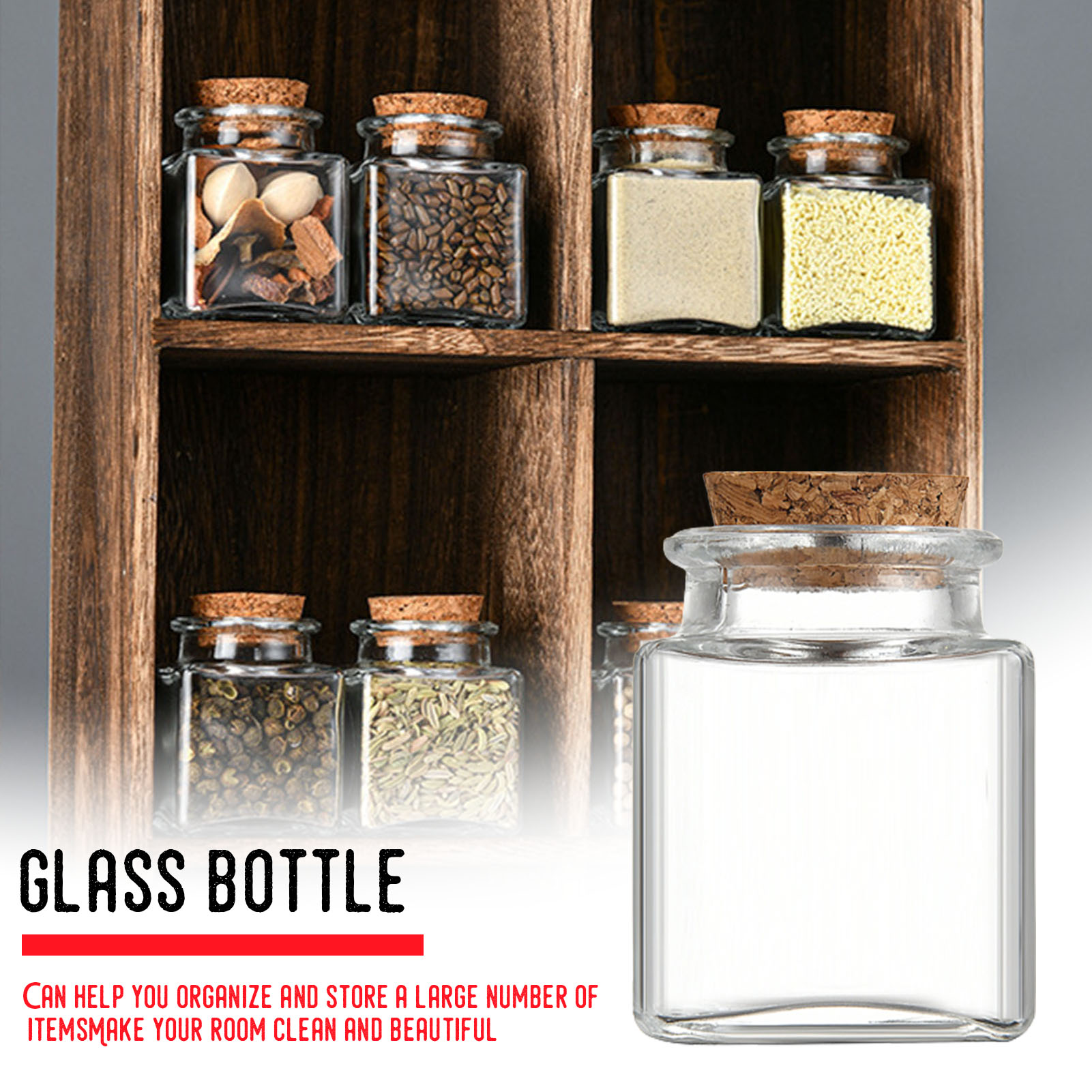 Food Storage Jars With Lids - 1/5/10 قطعة برطمانات تخزين زجاجية منظم