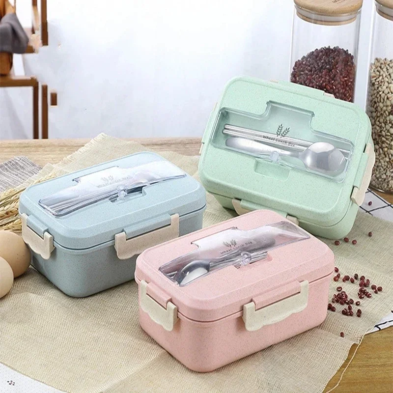 Food Storage Made Easy - صندوق بينطو من قش القمح مع