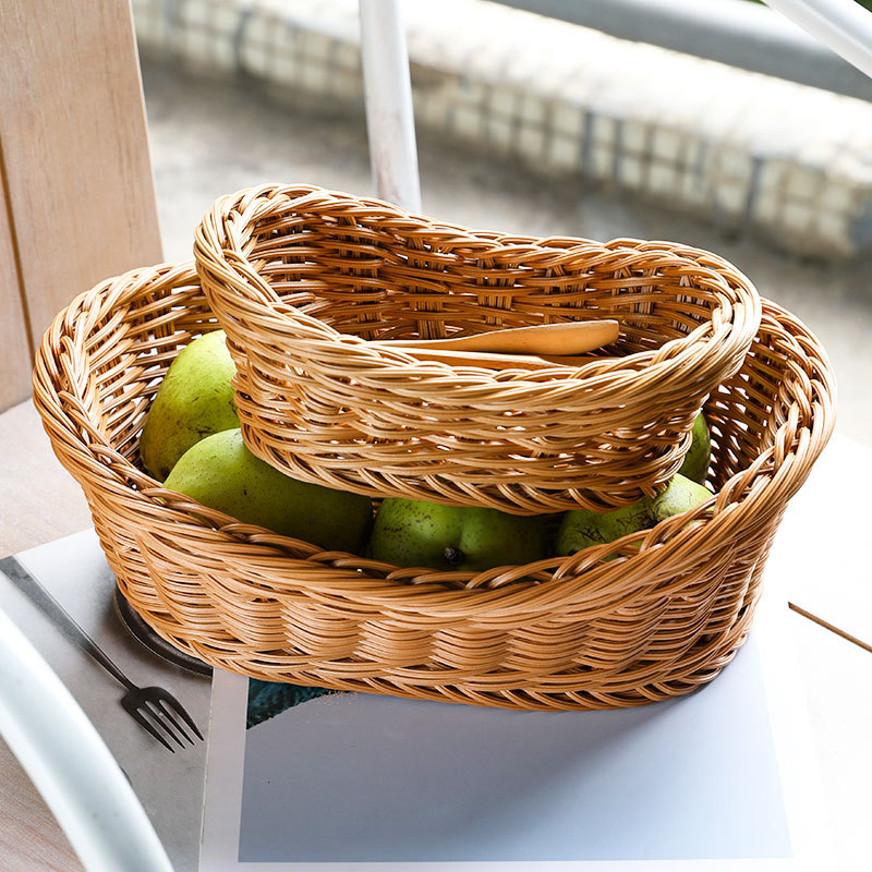 Food Storage Of Plants - البيضاوي الروطان المنسوجة تخزين سلة الخبز