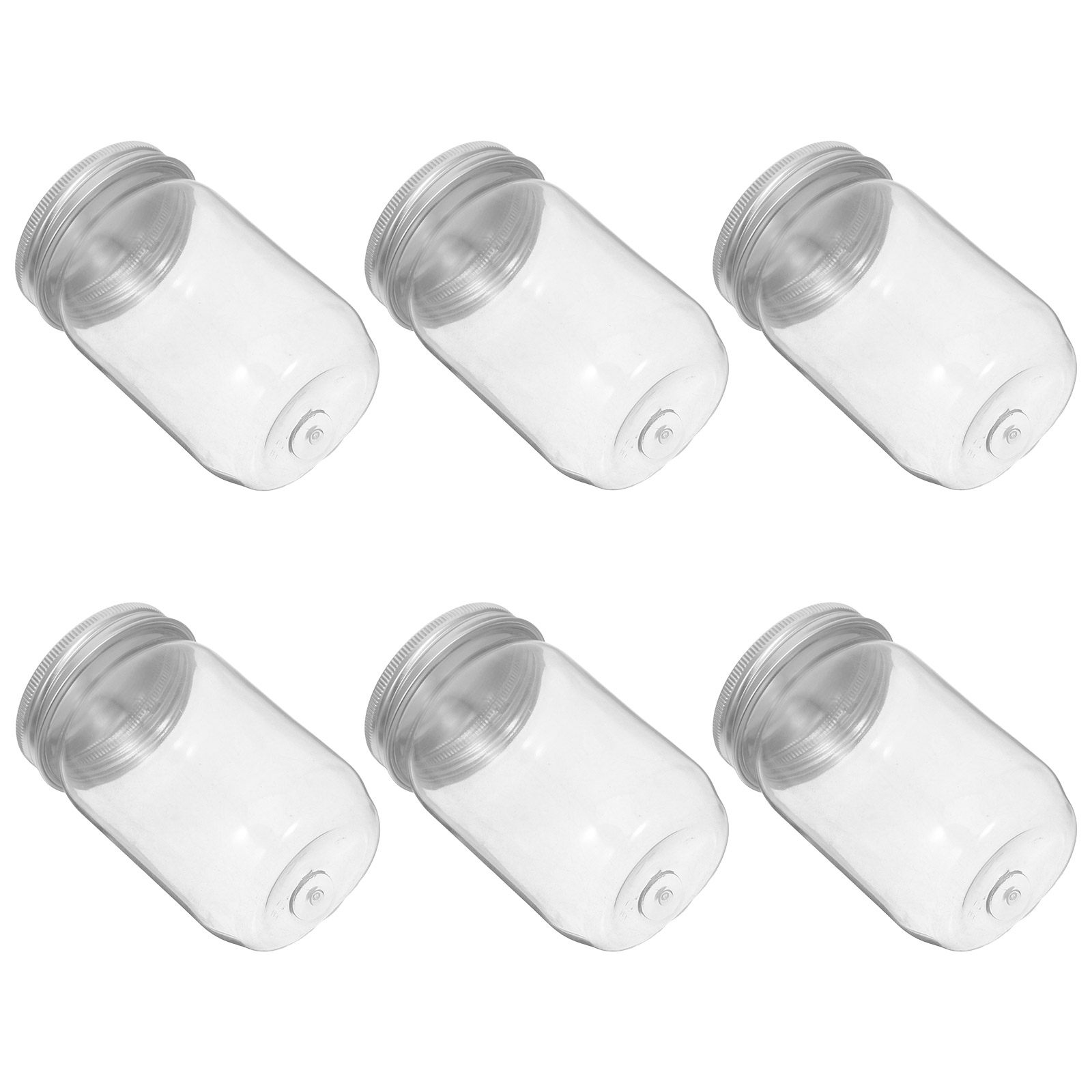 Food Storage Jars With Lids - 6 قطع من أوعية ميسون البلاستيكية