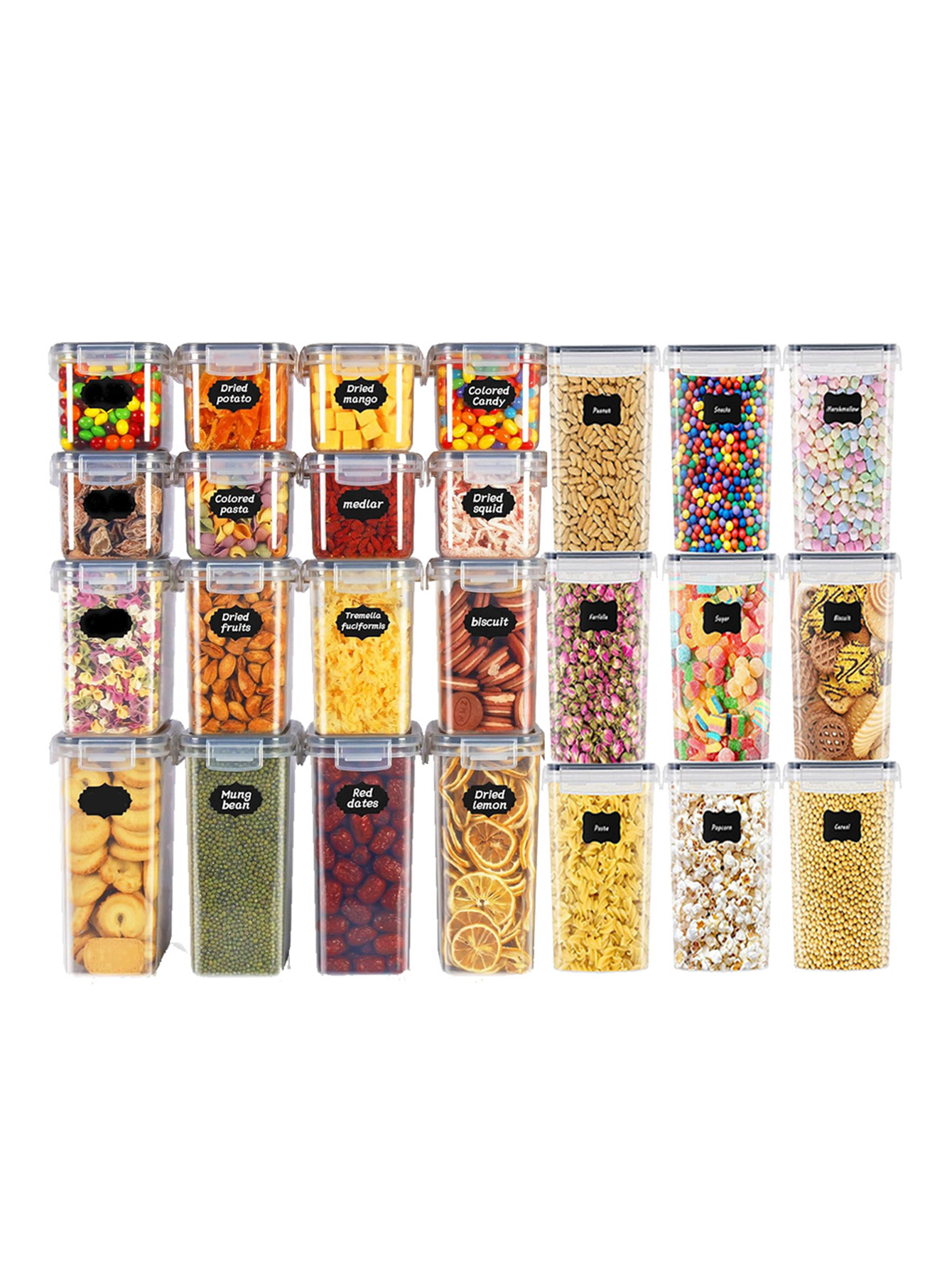 Food Storage Jars With Lids - 48 قطعة، حاويات تخزين طعام محكمة
