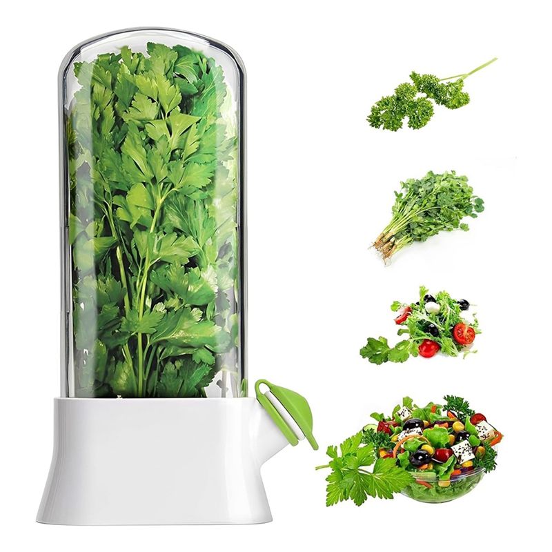 حافظة الأعشاب الطازجة للثلاجة، - مراجعة Herb Keeper Container وسعره