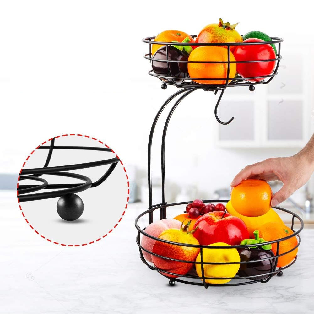سلة فواكه معدنية من طبقتين للم - مراجعة Food Storage Types وسعره