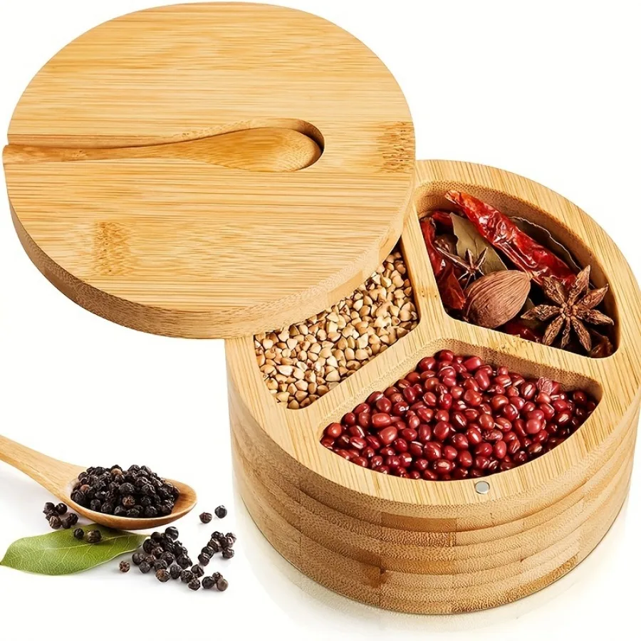 وعاء توابل خشبي مغطى بالخيزران - مراجعة Herb Keeper Container وسعره