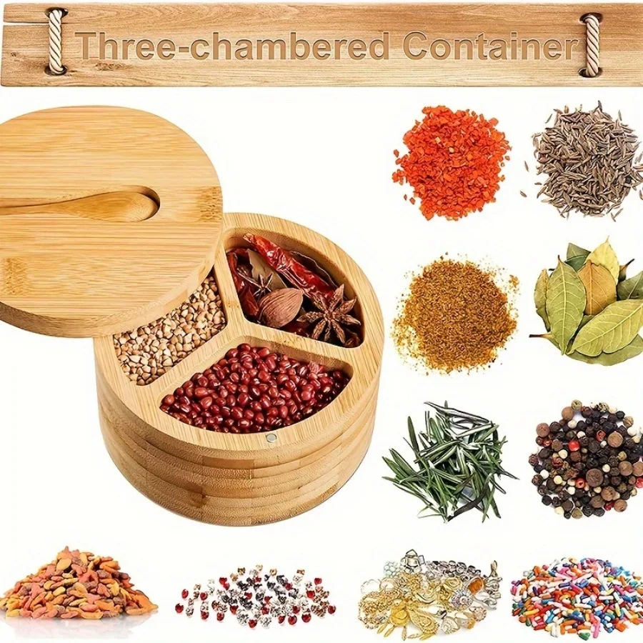 وعاء توابل خشبي مغطى بالخيزران - مراجعة Herb Keeper Container وسعره