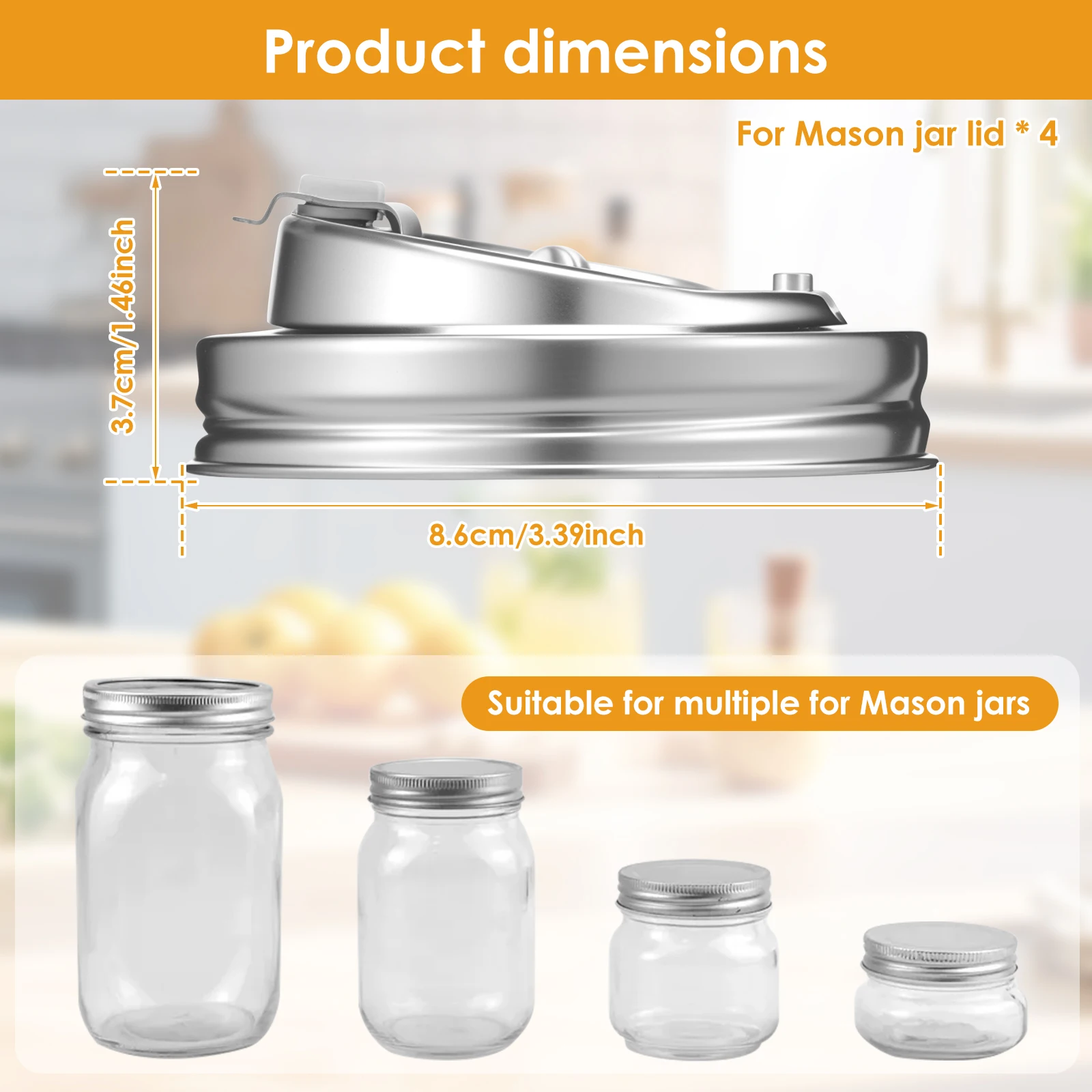 4 قطع أغطية قوارير ماسون ذات ف - مراجعة Mason Jar Wide Mouth وسعره