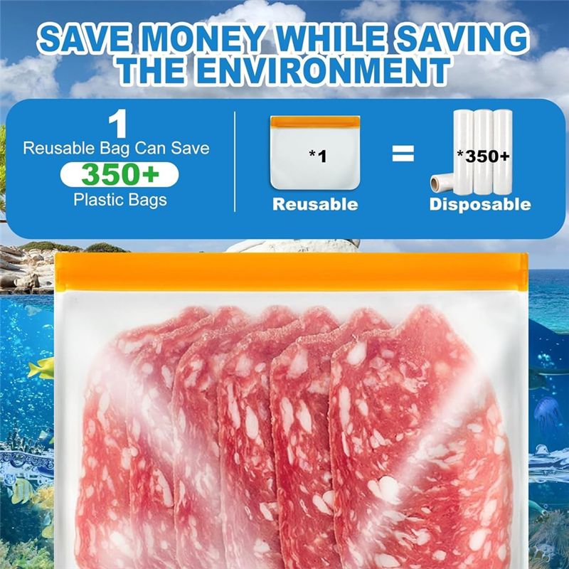 أكياس تخزين الطعام القابلة لإع - مراجعة Food Storage Zip Lock Bags وسعره