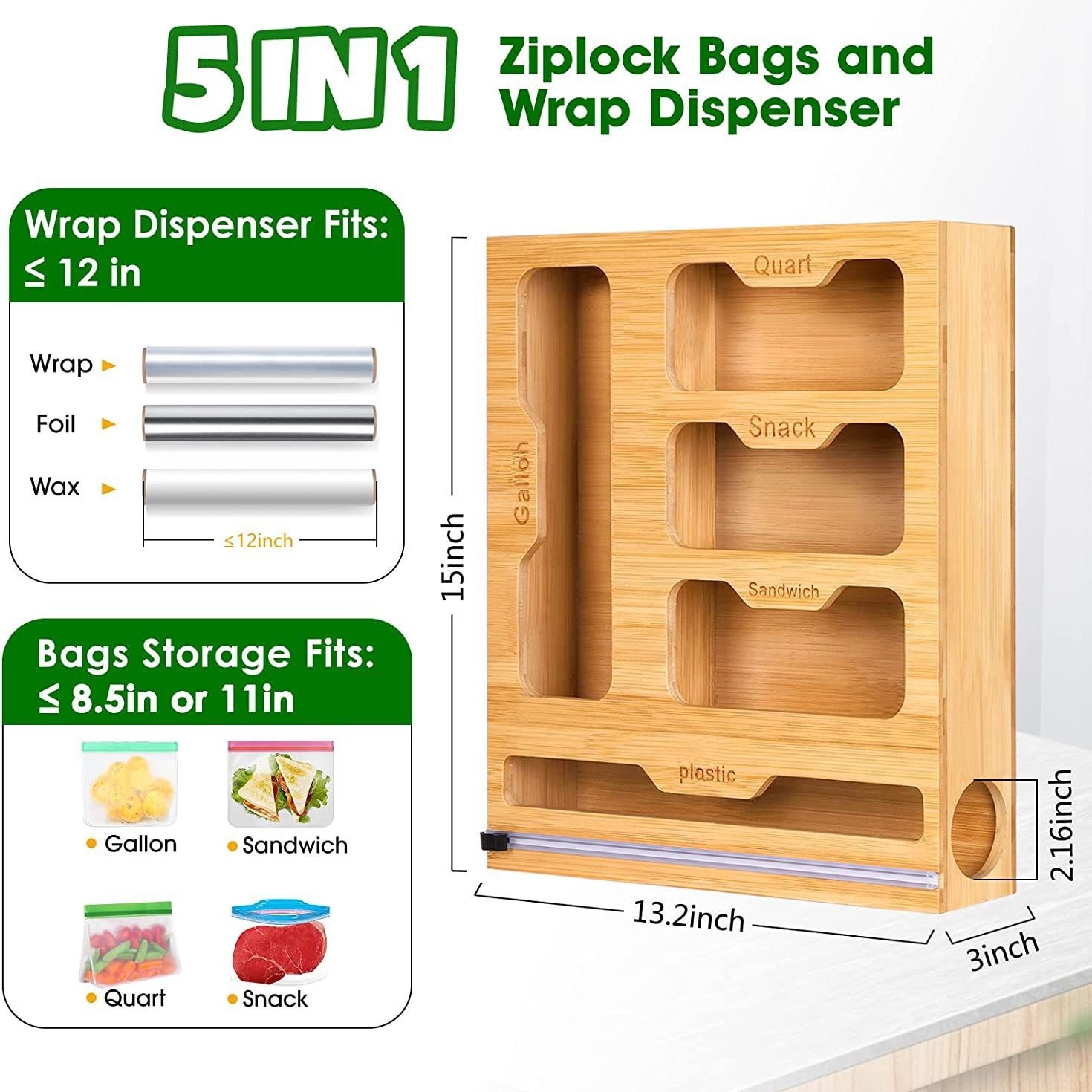 حامل حقيبة طعام من الخيزران بس - مراجعة Food Storage Zip Lock Bags وسعره