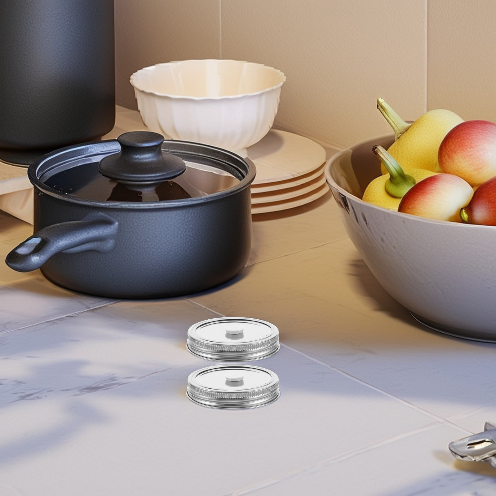 قطعتان من أغطية برطمانات ميسون - مراجعة Food Storage Types وسعره