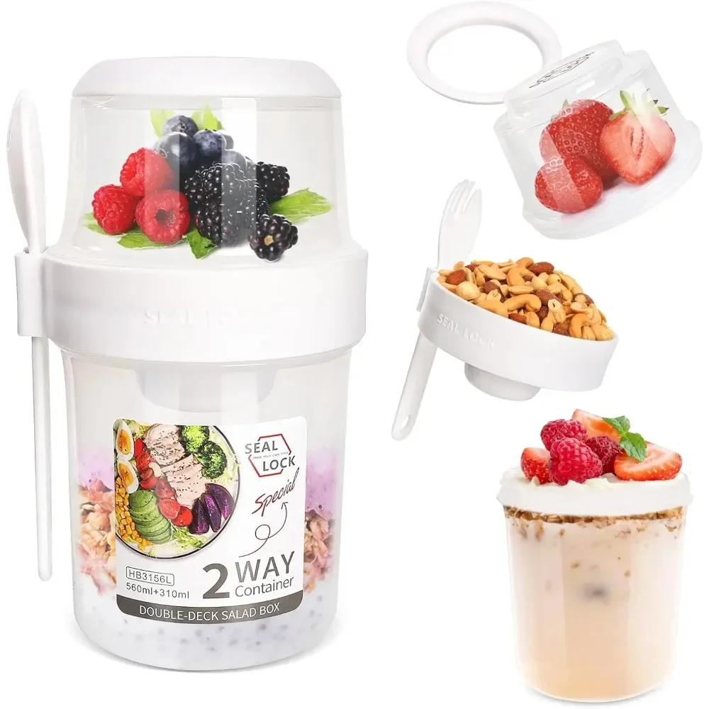 كوب سلطة أكواب الإفطار المحمول - مراجعة Food Storage Made Easy وسعره