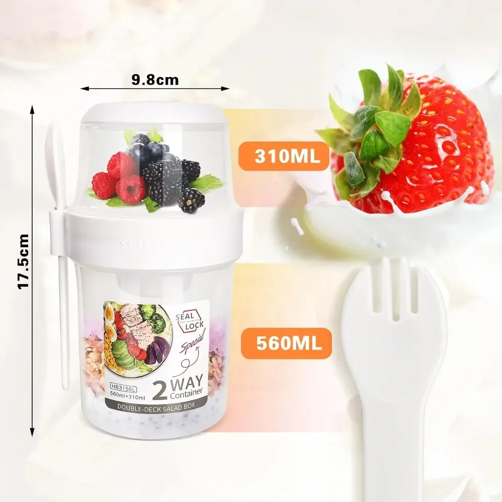 كوب سلطة أكواب الإفطار المحمول - مراجعة Food Storage Made Easy وسعره