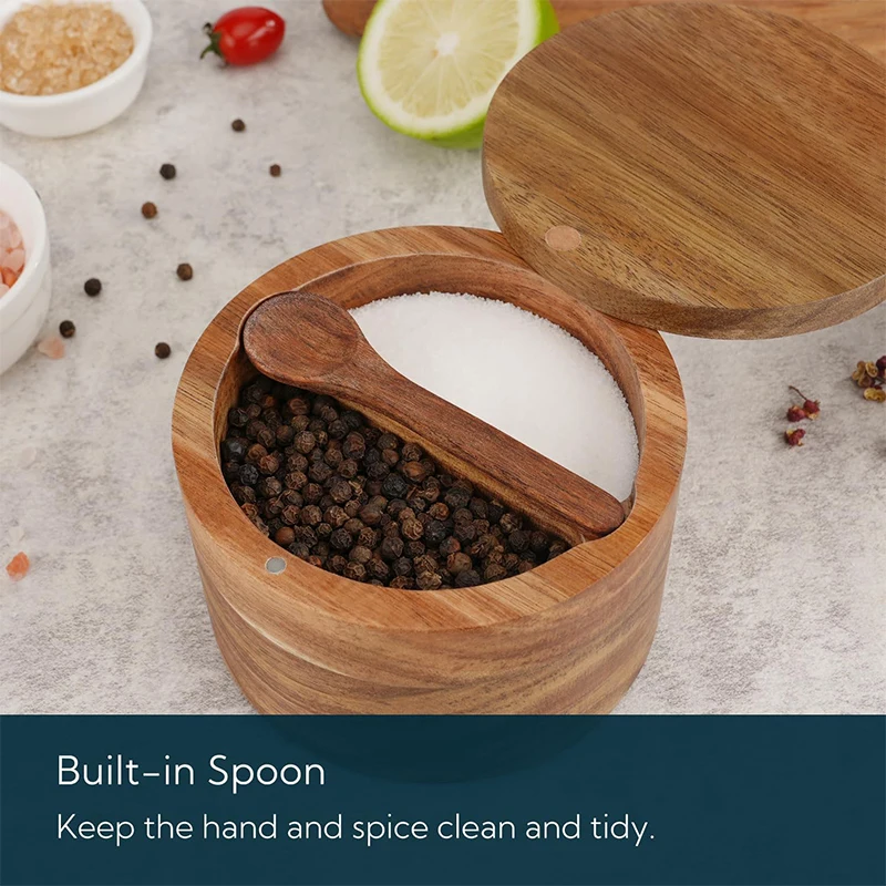 وعاء ملح وفلفل من خشب الأكاسيا - مراجعة Herb Keeper Container وسعره